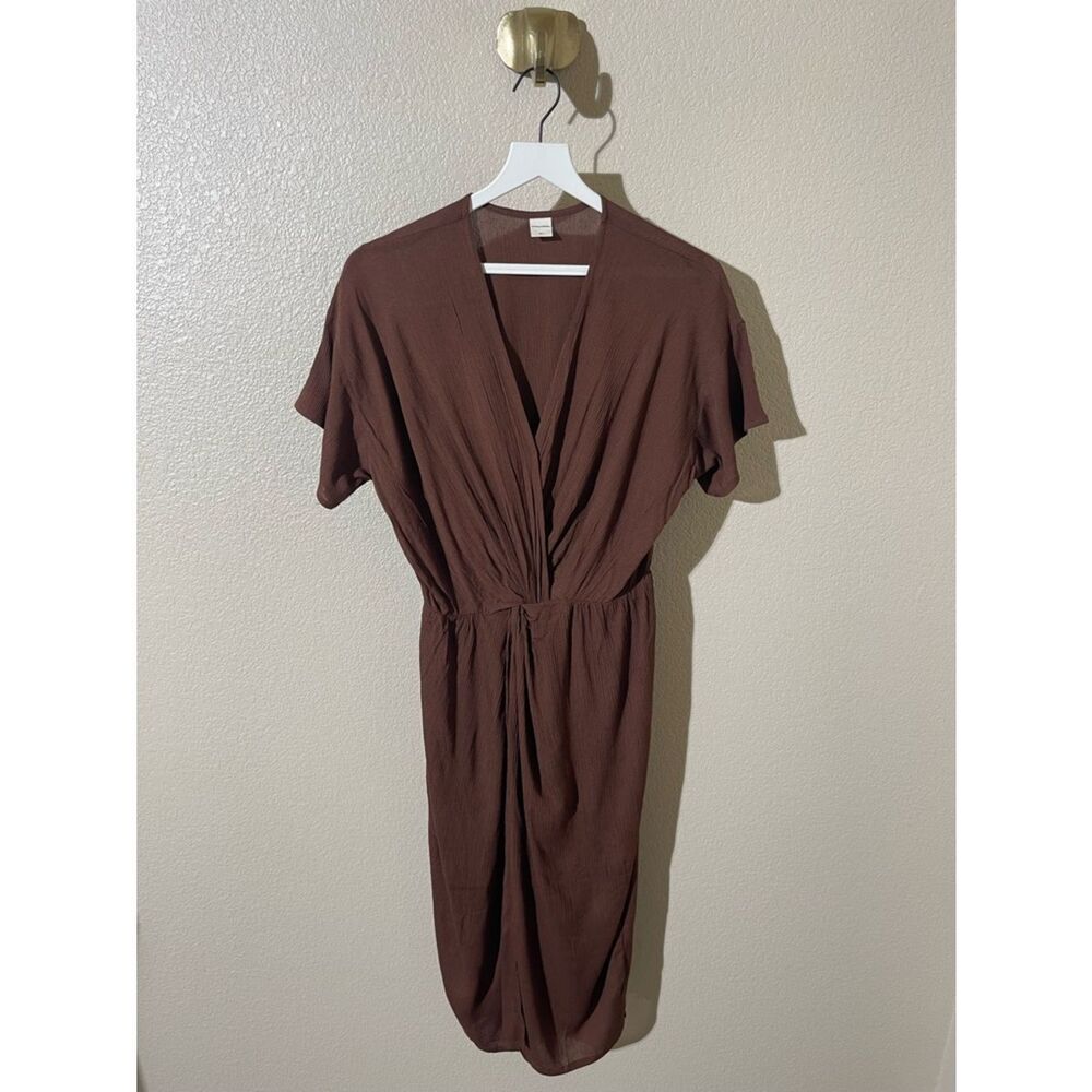 Noonday Collection Brown Midi Wrap Dress